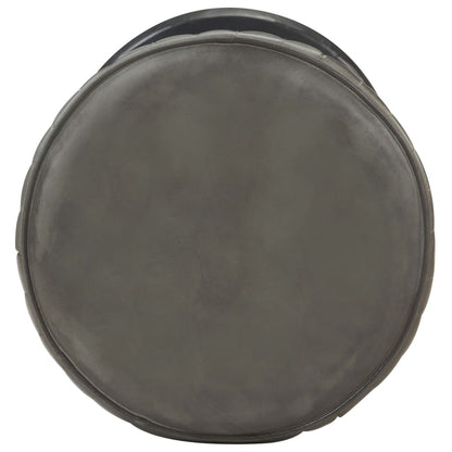 Sgabello da Bar Grigio Anticato in Vera Pelle - homemem39