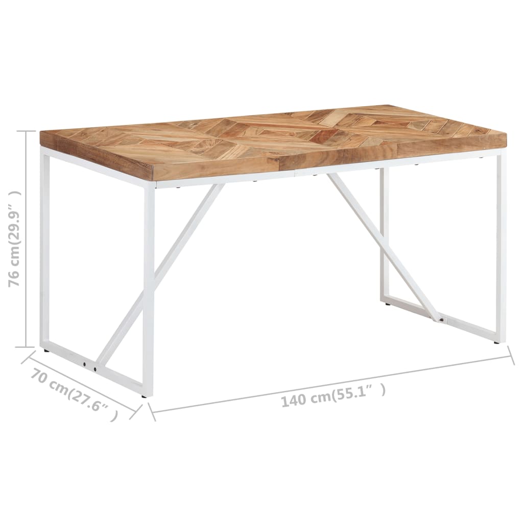 Tavolo da Pranzo 140x70x76 cm in Legno Massello Acacia e Mango | homemem39