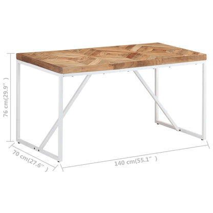 Tavolo da Pranzo 140x70x76 cm in Legno Massello Acacia e Mango | homemem39
