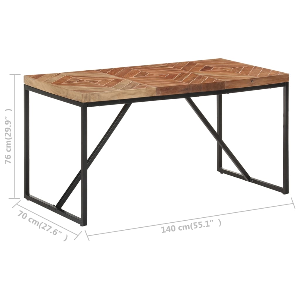 Tavolo da Pranzo 140x70x76 cm in Legno Massello Acacia e Mango | homemem39