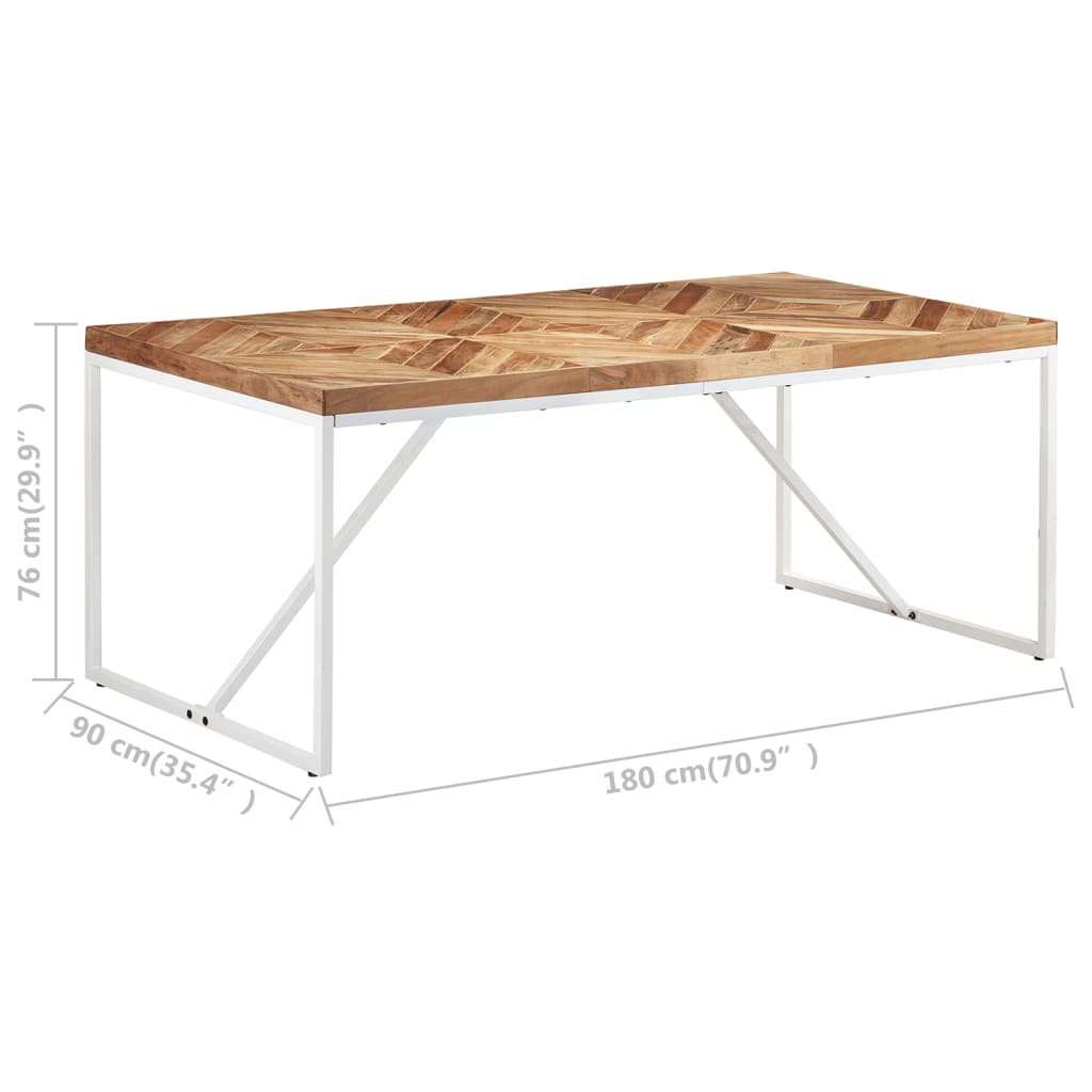 Tavolo da Pranzo 180x90x76 cm Legno Massello di Acacia e Mango - homemem39
