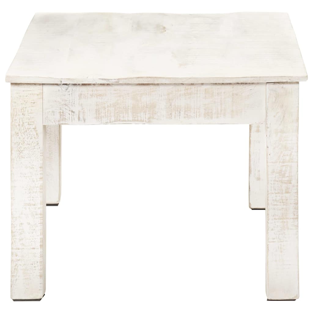 Tavolino da Salotto Bianco 110x60x45 cm in Massello di Mango