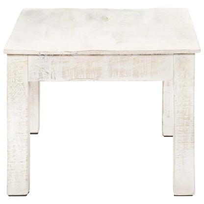 Tavolino da Salotto Bianco 110x60x45 cm in Massello di Mango