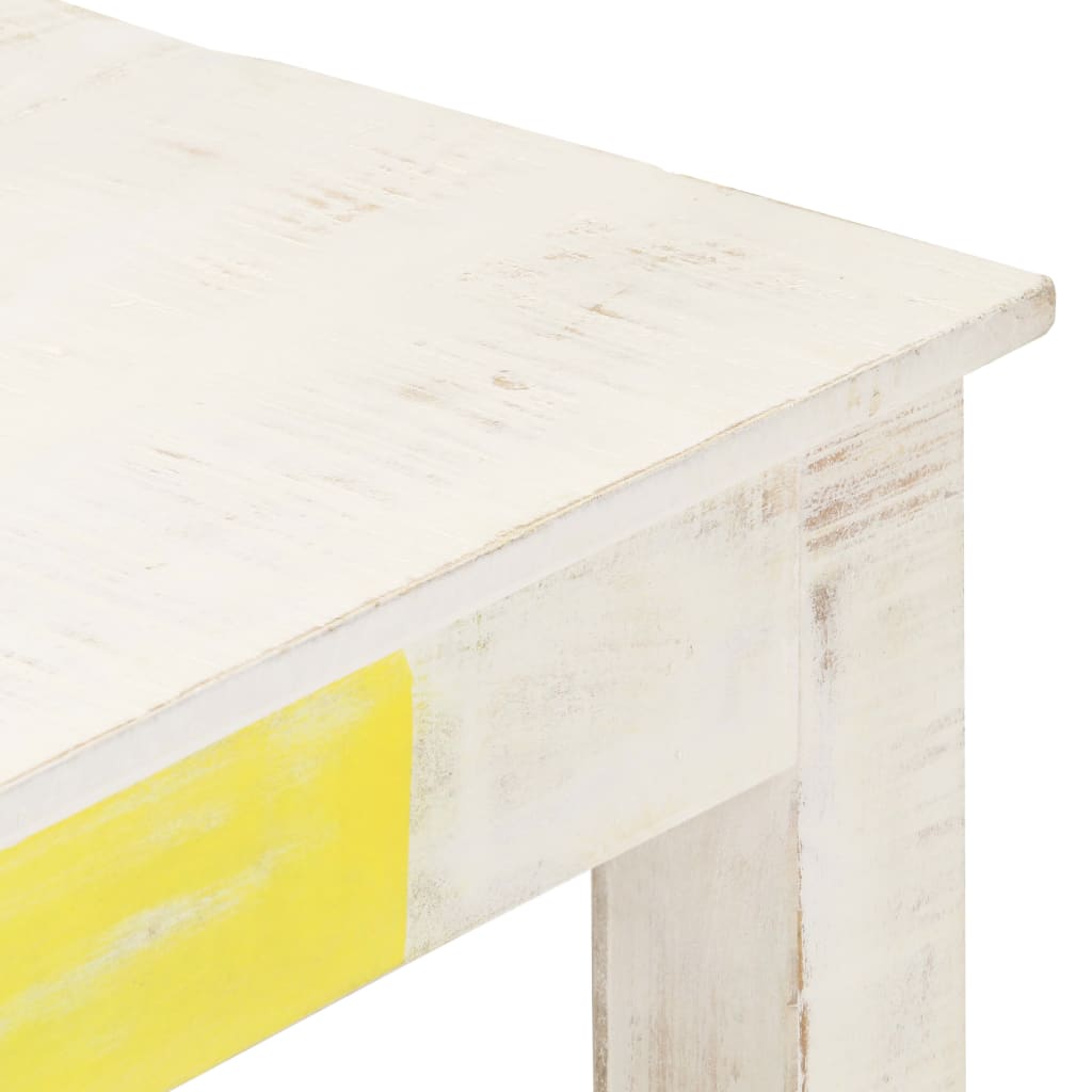 Tavolino da Salotto Bianco 110x60x45 cm in Massello di Mango | homemem39