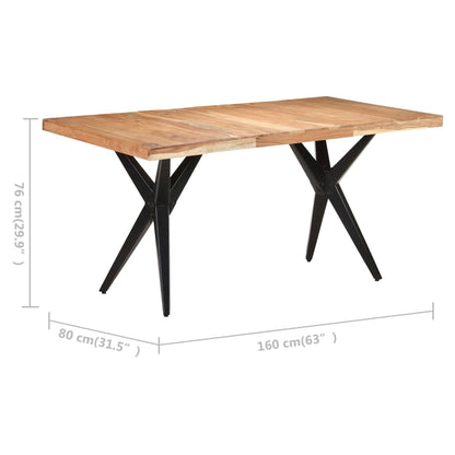 Tavolo da Pranzo 160x80x76 cm in Legno Massello di Acacia | homemem39