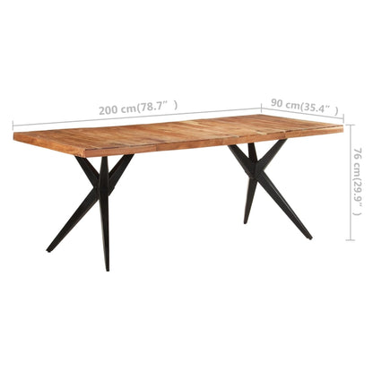 Tavolo da Pranzo 200x90x76 cm Legno Massello di Acacia | homemem39