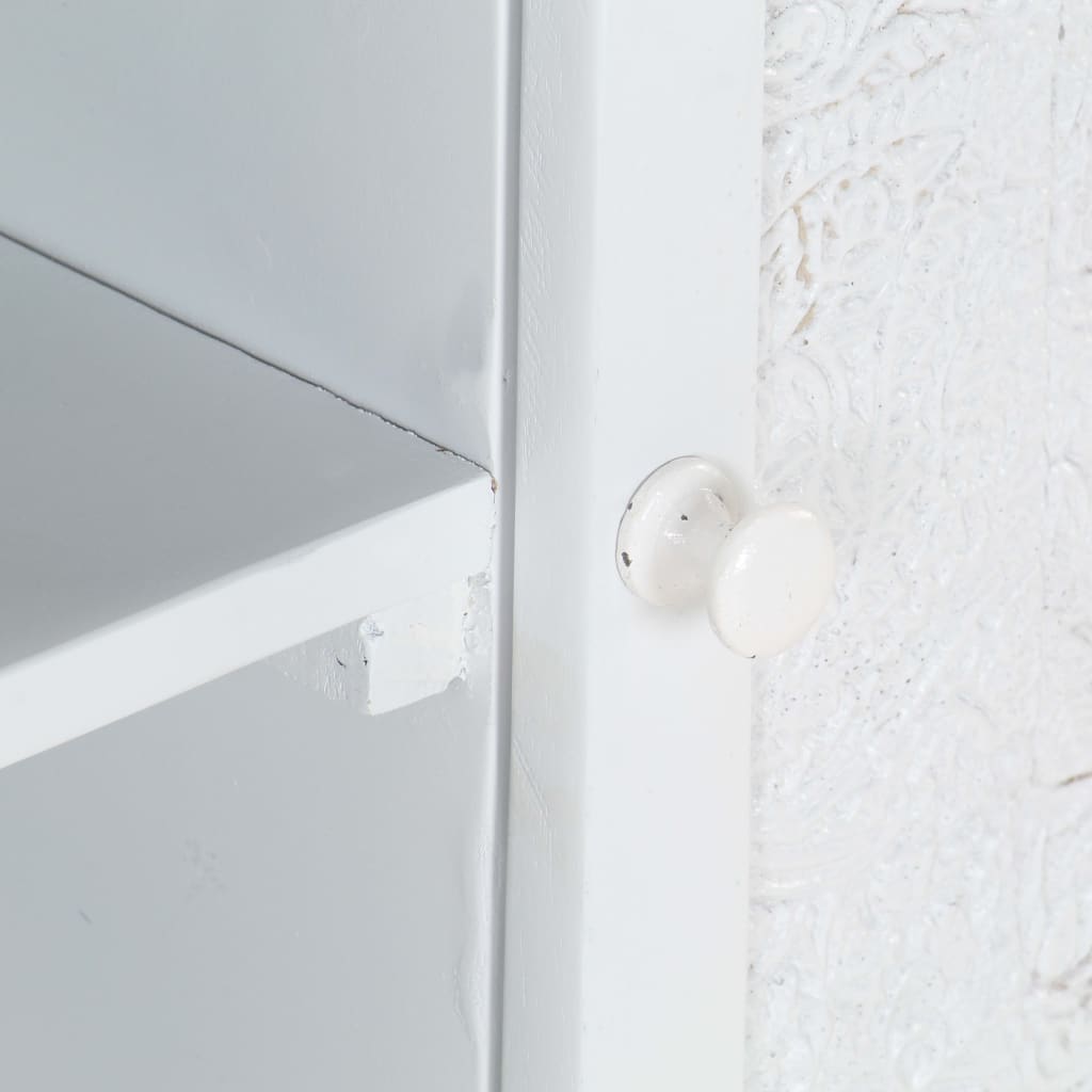 Mobile Porta TV Bianco 115x30x46cm in Legno Massello di Mango - homemem39