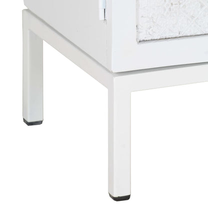 Mobile Porta TV Bianco 115x30x46cm in Legno Massello di Mango - homemem39