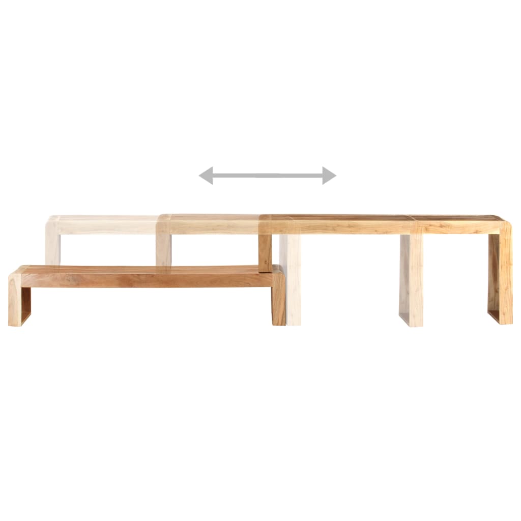 Mobili Porta TV 2 pz in Legno Massello di Acacia