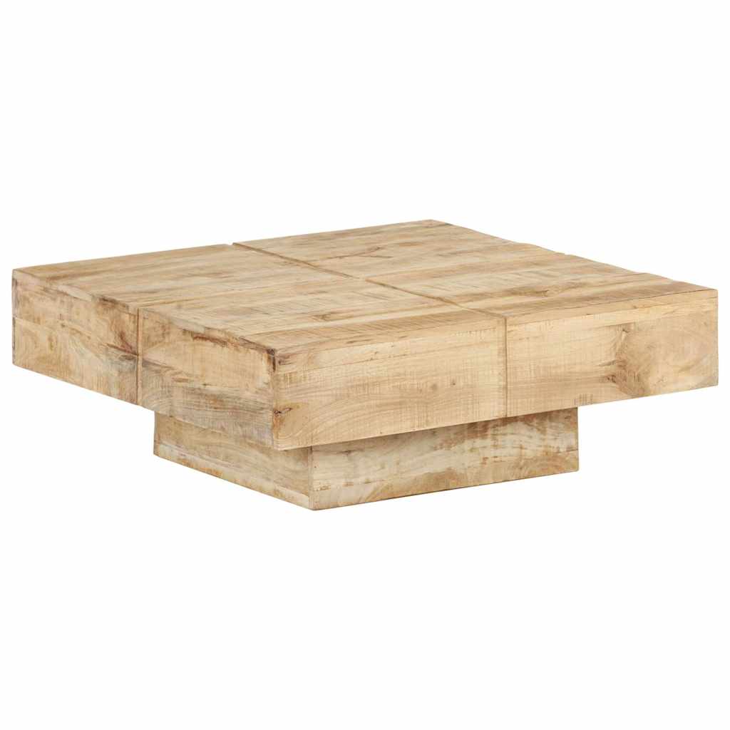 Tavolino da Salotto 80x80x28 cm in Legno Massello di Mango | homemem39