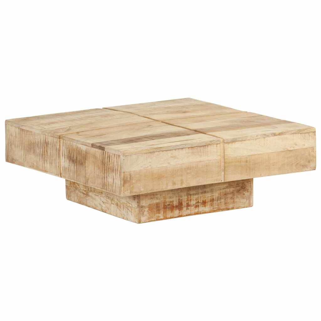 Tavolino da Salotto 80x80x28 cm in Legno Massello di Mango | homemem39
