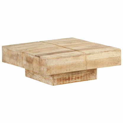 Tavolino da Salotto 80x80x28 cm in Legno Massello di Mango