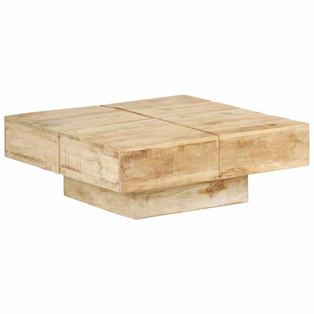Tavolino da Salotto 80x80x28 cm in Legno Massello di Mango | homemem39