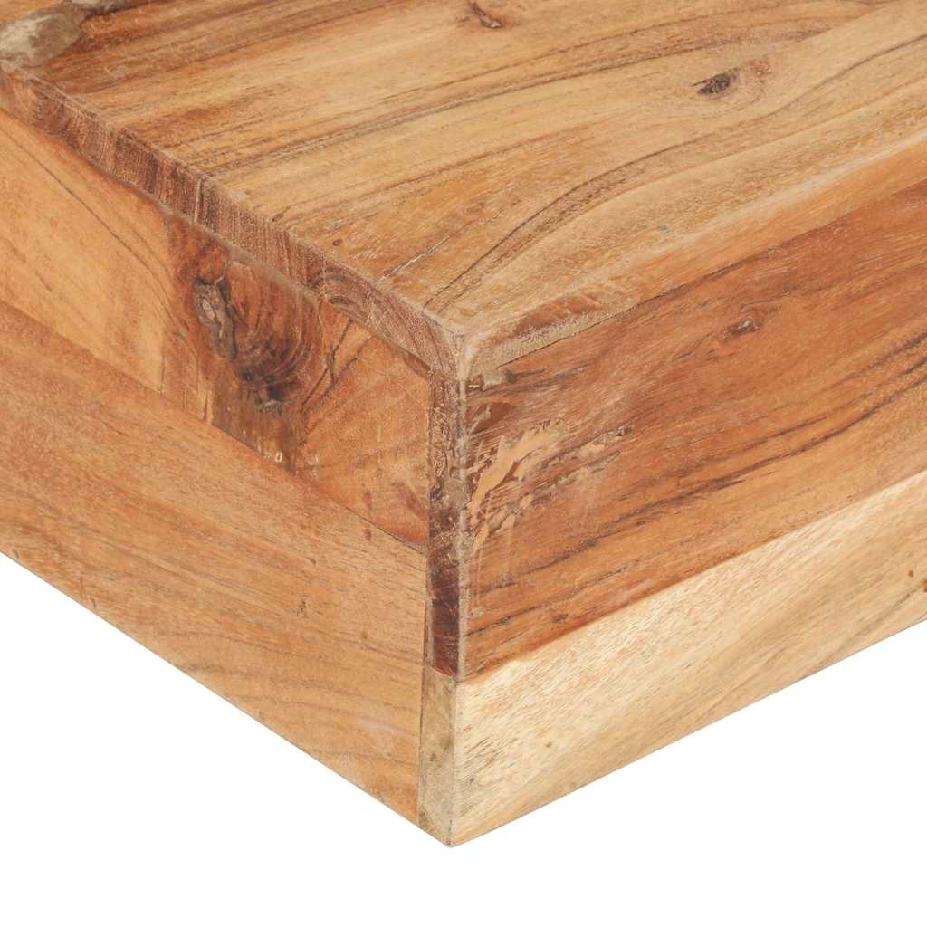 Tavolino da Salotto 80x80x28 cm in Legno Massello di Acacia