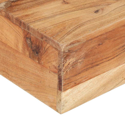 Tavolino da Salotto 80x80x28 cm in Legno Massello di Acacia