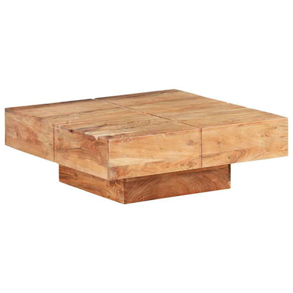 Tavolino da Salotto 80x80x28 cm in Legno Massello di Acacia