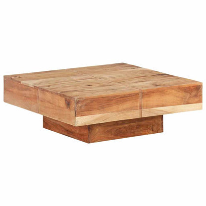 Tavolino da Salotto 80x80x28 cm in Legno Massello di Acacia