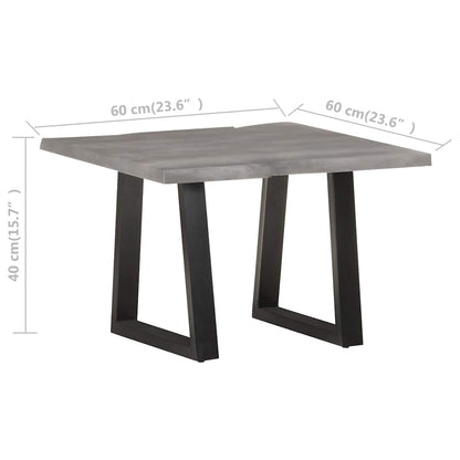 Tavolino da Salotto con Bordi Vivi 60x60x40 cm Massello Acacia