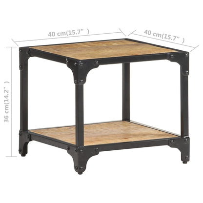 Tavolino da Salotto 40x40x36 cm Legno Massello di Mango Grezzo | homemem39