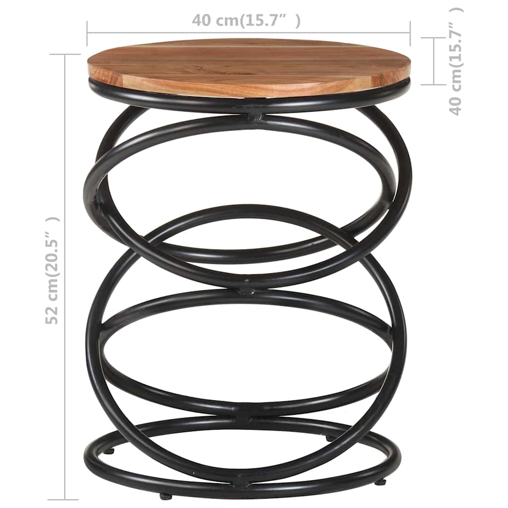 Tavolino da Salotto 40x40x52 cm in Legno Massello di Acacia