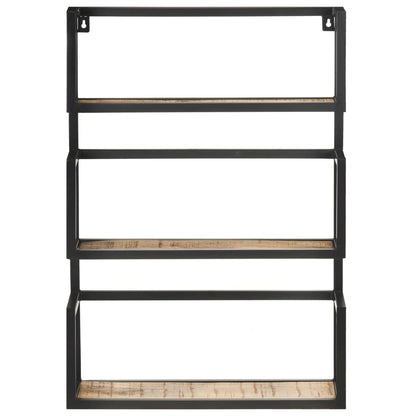 Scaffale a Muro 60x20x85 cm in Legno di Mango Grezzo | homemem39