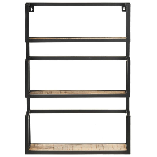 Scaffale a Muro 60x20x85 cm in Legno di Mango Grezzo | homemem39