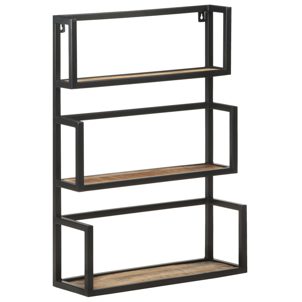 Scaffale a Muro 60x20x85 cm in Legno di Mango Grezzo | homemem39