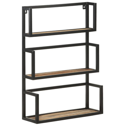 Scaffale a Muro 60x20x85 cm in Legno di Mango Grezzo | homemem39