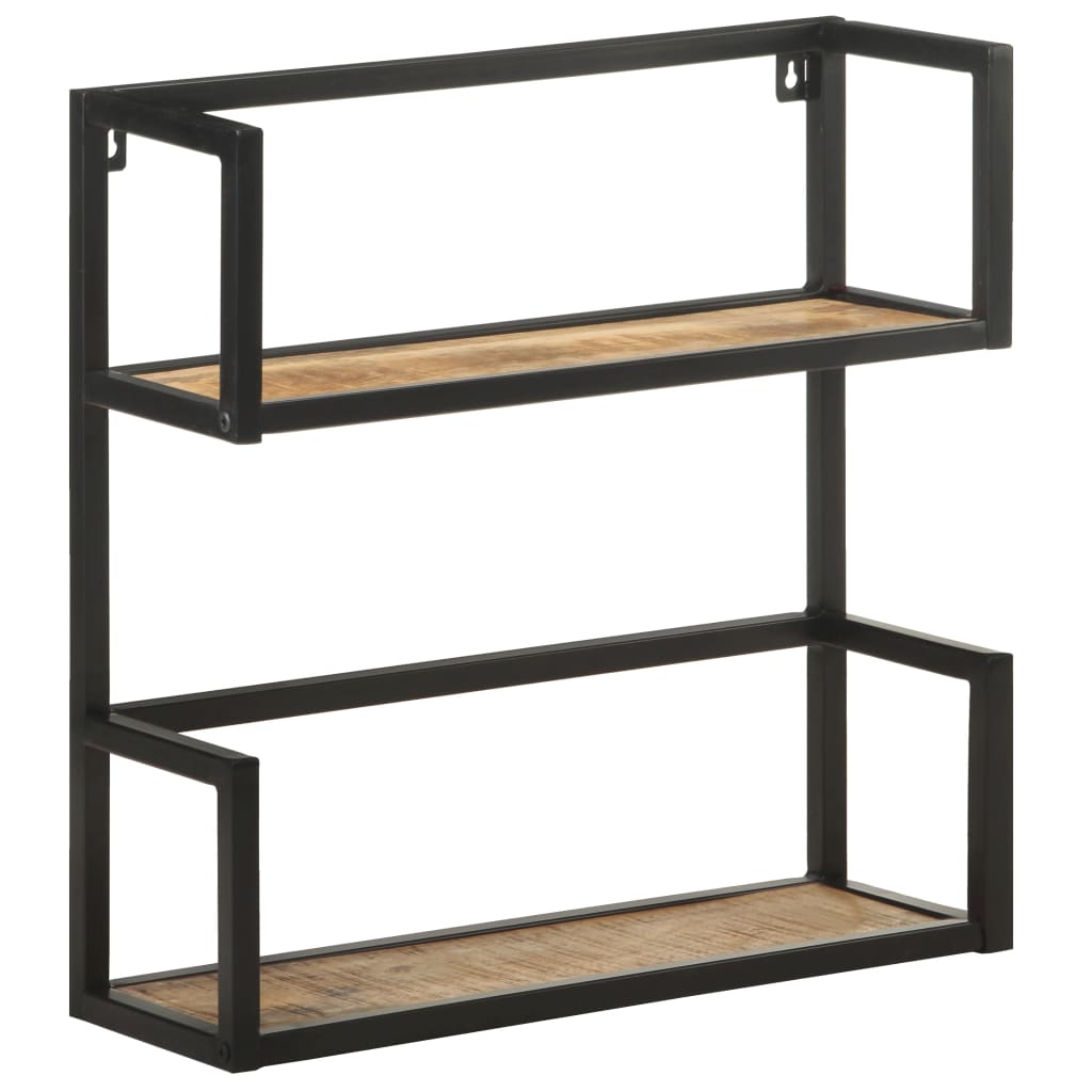 Scaffale a Muro 60x20x60 cm in Legno di Mango Grezzo | homemem39