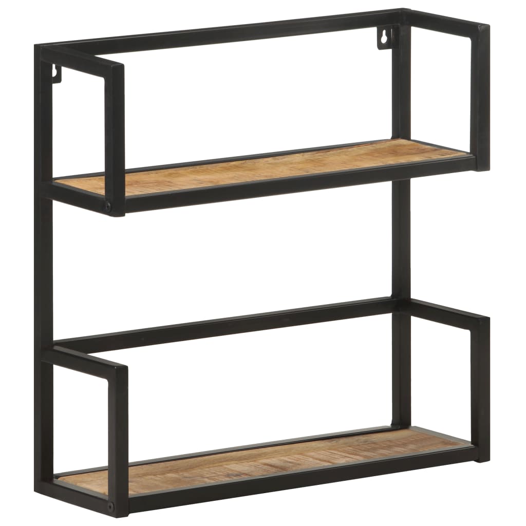 Scaffale a Muro 60x20x60 cm in Legno di Mango Grezzo | homemem39