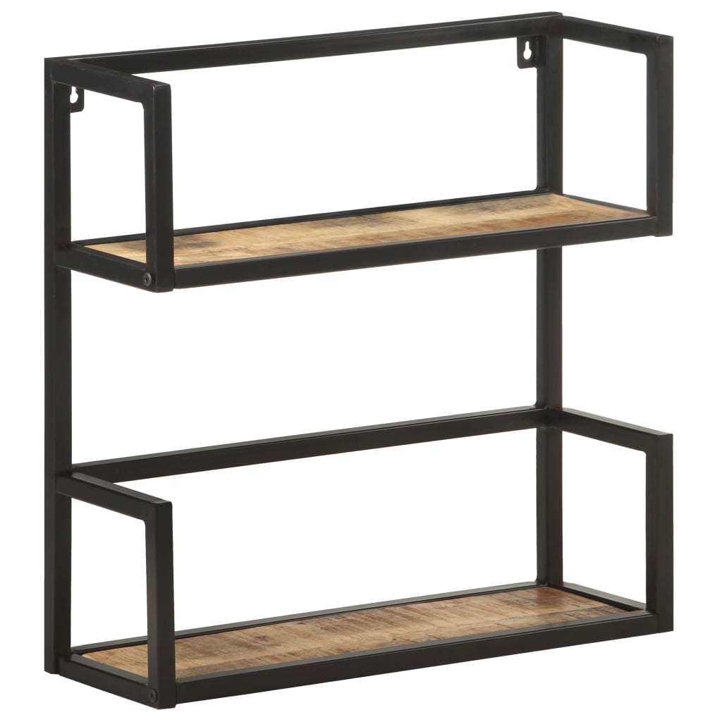 Scaffale a Muro 60x20x60 cm in Legno di Mango Grezzo | homemem39