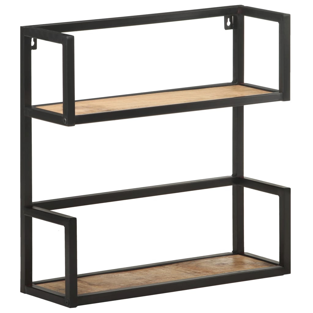 Scaffale a Muro 60x20x60 cm in Legno di Mango Grezzo | homemem39