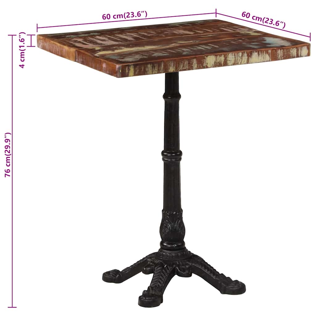 Tavolo da Bistrot 60x60x76 cm in Legno Massello di Recupero | homemem39