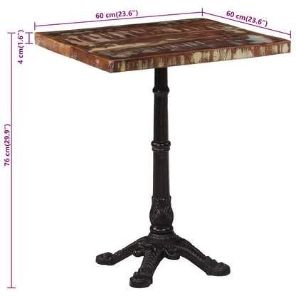Tavolo da Bistrot 60x60x76 cm in Legno Massello di Recupero | homemem39