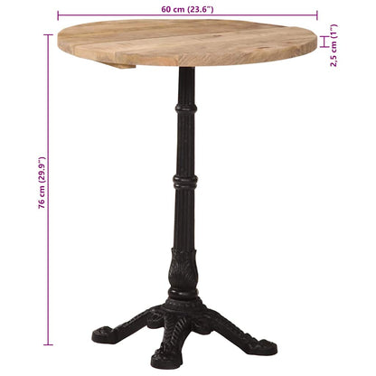 Tavolino da Bistrot Ø60x76 cm in Legno di Mango Grezzo | homemem39