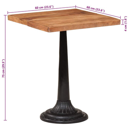 Tavolo da Bistrot 60x60x76 cm in Legno Massello di Acacia | homemem39