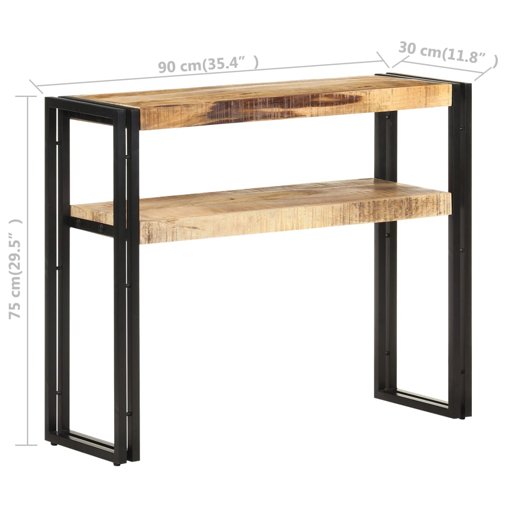 Tavolo Consolle 90x30x75 cm in Legno di Mango Grezzo | homemem39