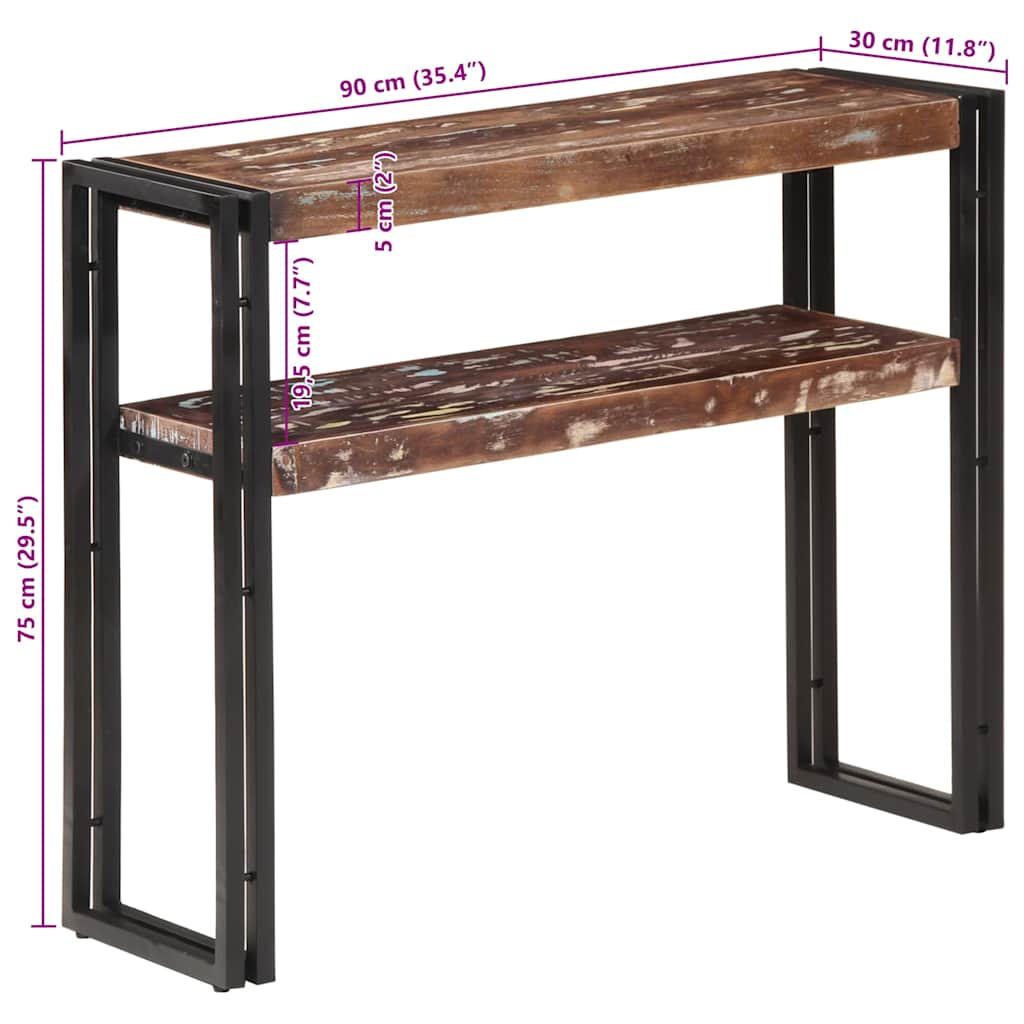 Tavolo Consolle 90x30x75 cm in Legno Massello di Recupero | homemem39