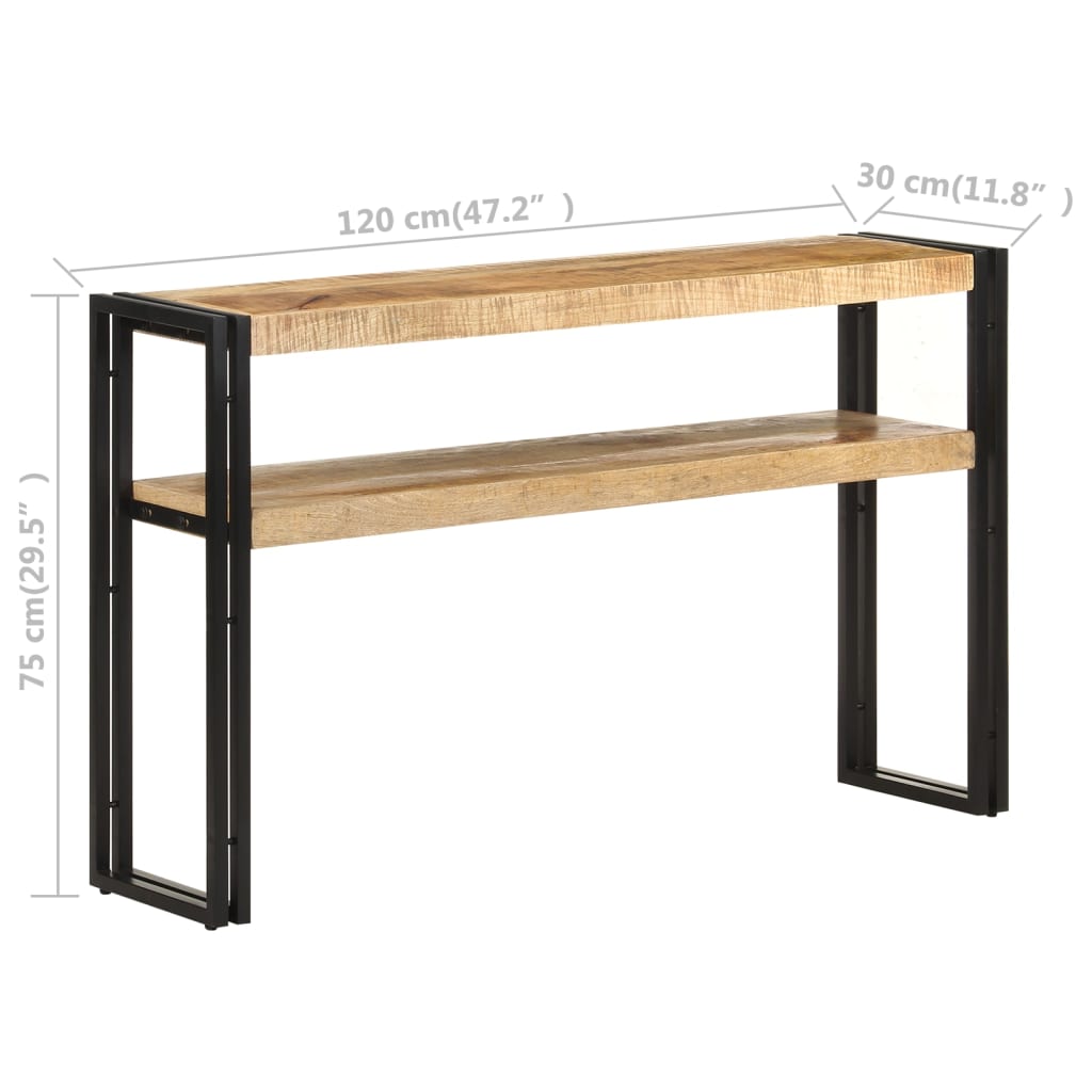 Tavolo Consolle 120x30x75 cm in Legno di Mango Grezzo | homemem39