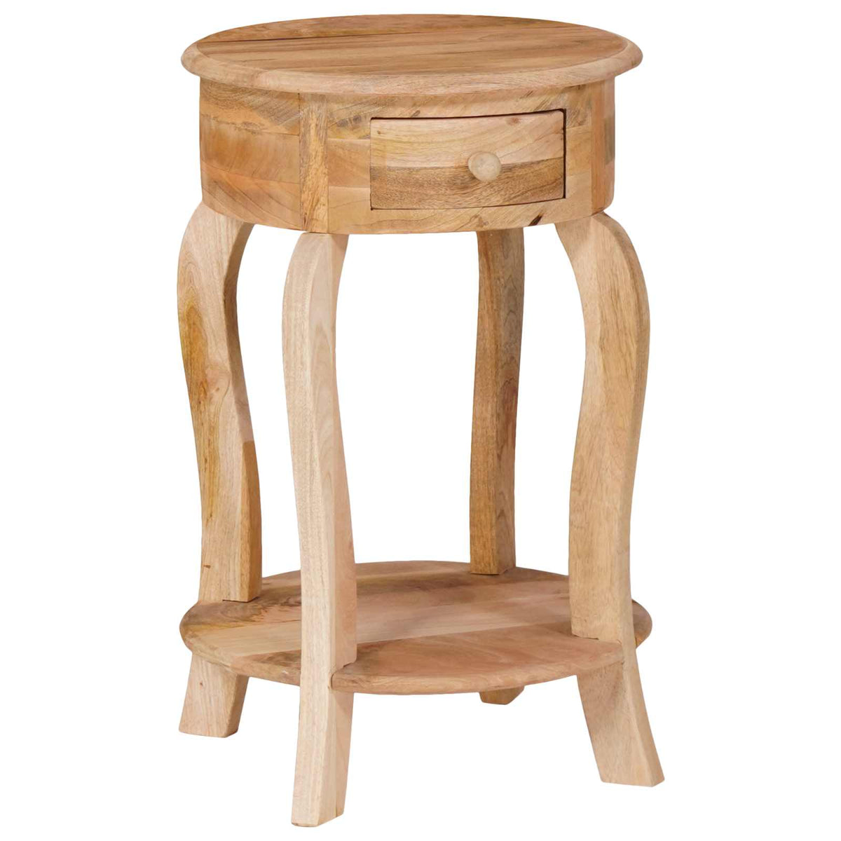 Tavolino da Salotto 37x37x61 cm in Legno Massello di Mango