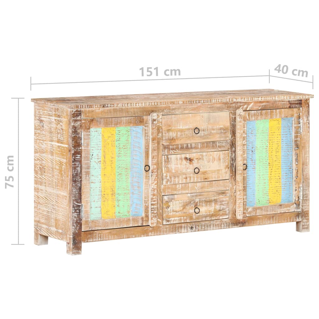 Credenza 151x40x75 cm in Legno Grezzo di Acacia - homemem39