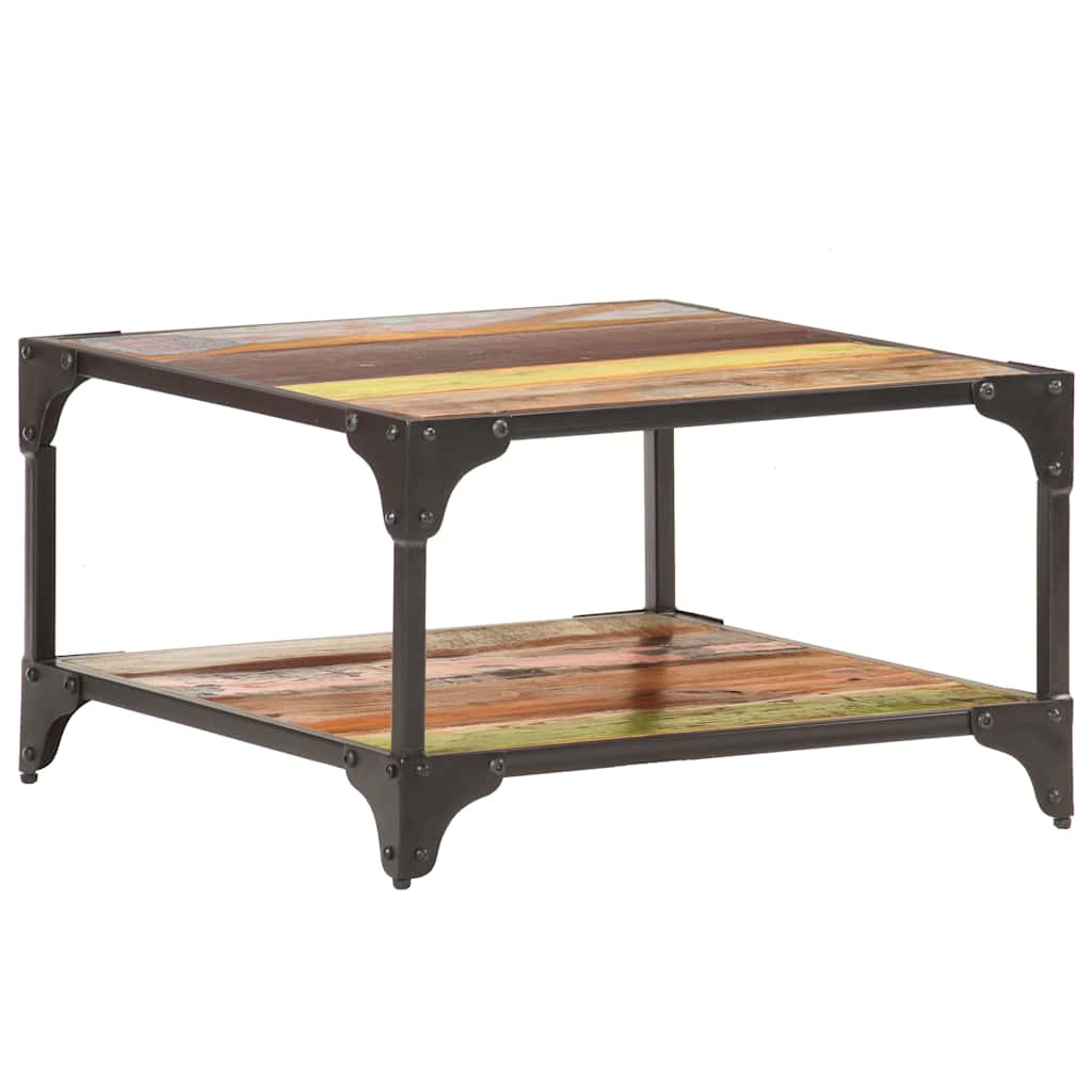 Tavolino da Salotto 60x60x35 cm in Legno Massello di Recupero