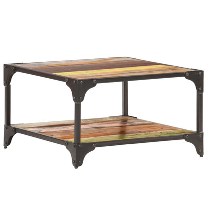Tavolino da Salotto 60x60x35 cm in Legno Massello di Recupero
