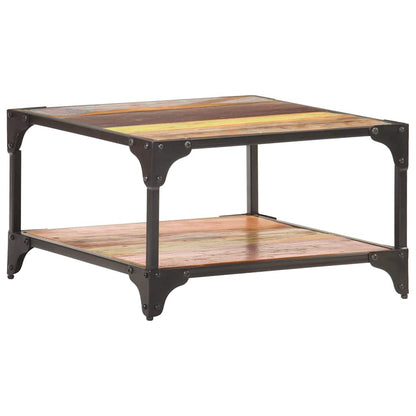 Tavolino da Salotto 60x60x35 cm in Legno Massello di Recupero