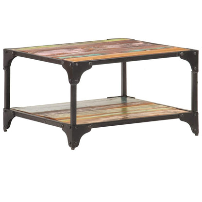 Tavolino da Salotto 60x60x35 cm in Legno Massello di Recupero