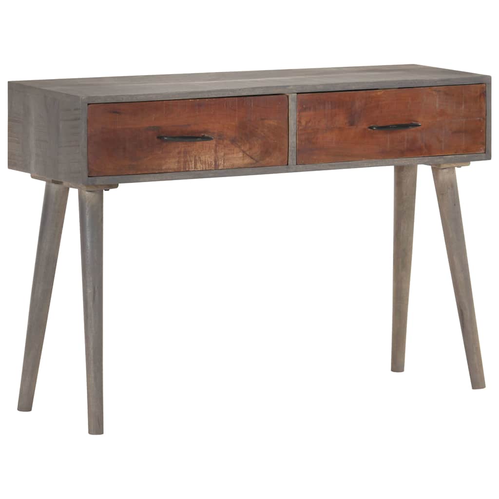 Tavolo Consolle Grigio 110x35x75 cm in Massello di Mango Grezzo