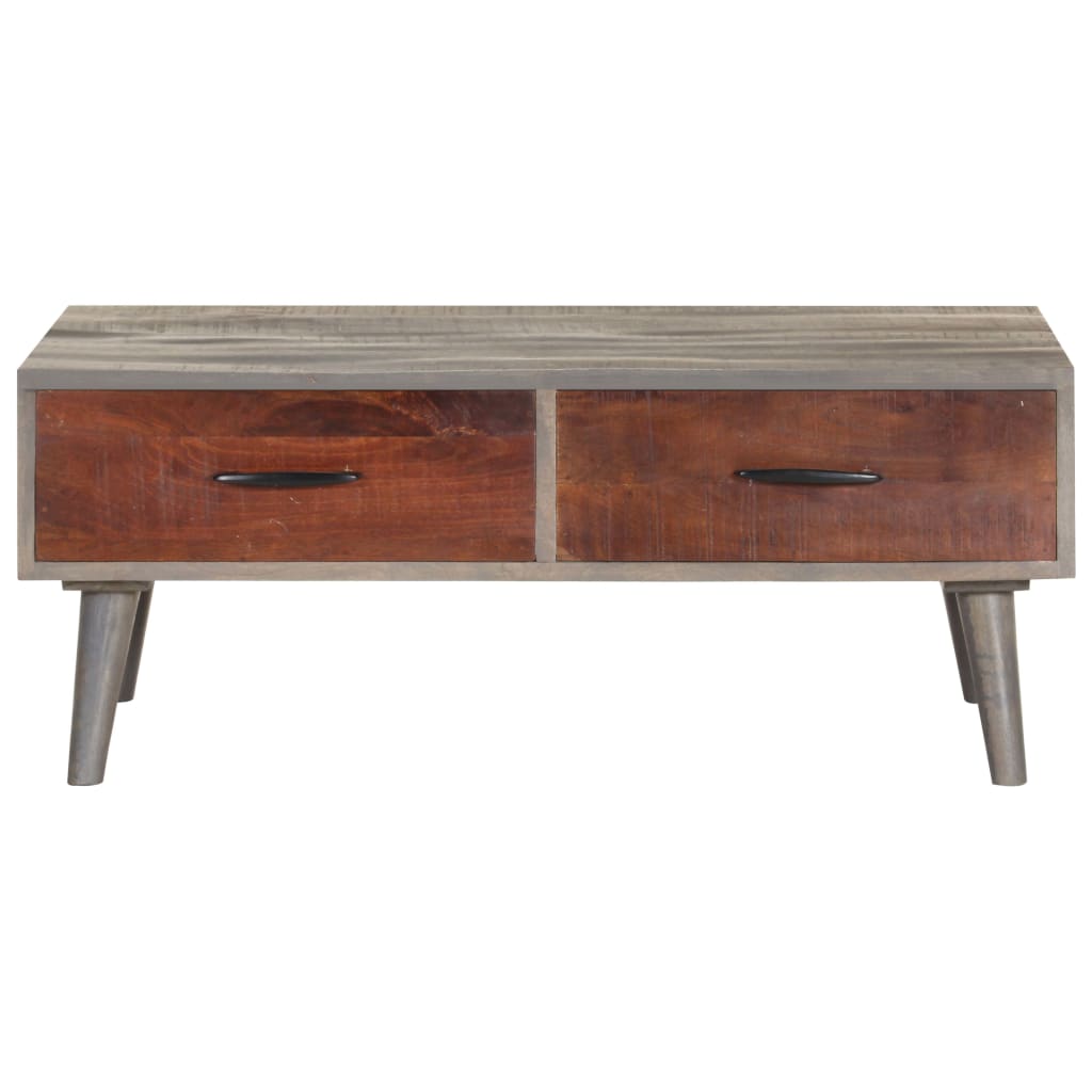 Tavolino Grigio 100x60x40 cm Legno Massello di Mango Grezzo | homemem39