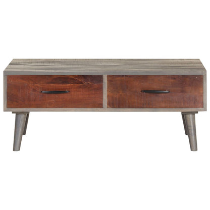 Tavolino Grigio 100x60x40 cm Legno Massello di Mango Grezzo | homemem39