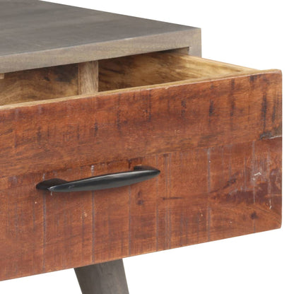 Tavolino Grigio 100x60x40 cm Legno Massello di Mango Grezzo | homemem39