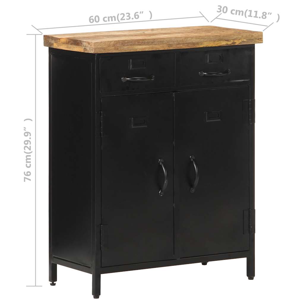 Credenza 60x30x76 cm in Legno di Mango Grezzo | homemem39